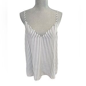 Socialite Scalloped V-Neck Tank Striped Camisole Size Medium 0971